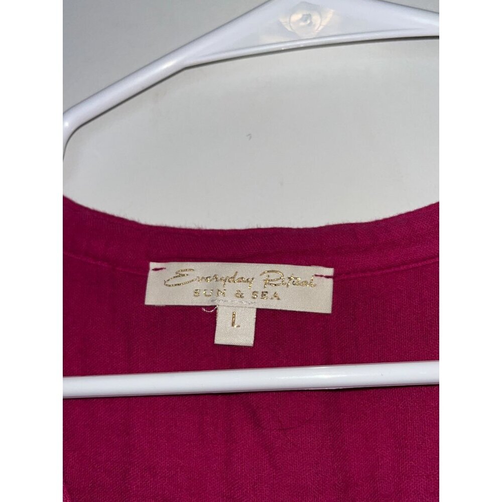 EVERYDAY RITUALTracey Gauze Kaftan Coverup Dress Size L - Picture 4 of 9